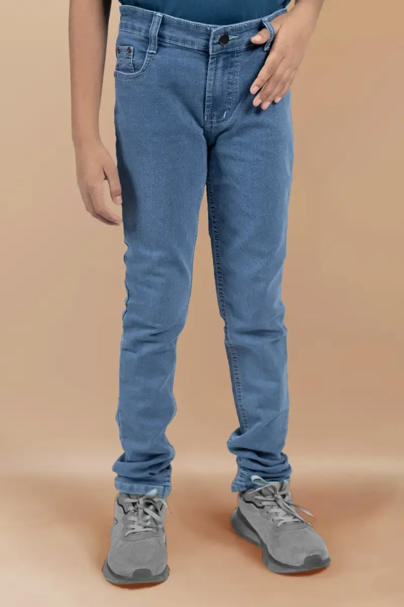 Slim Fit Casual Jeans for Boy - Stone Blue - View 18