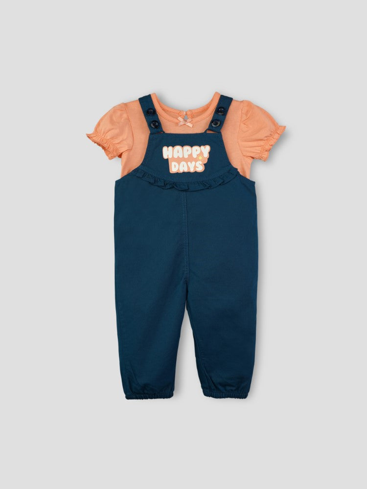 Popees Half Sleeve, Shoulder Strap Dungaree Set(1-8 Years) for Girls - Image 1