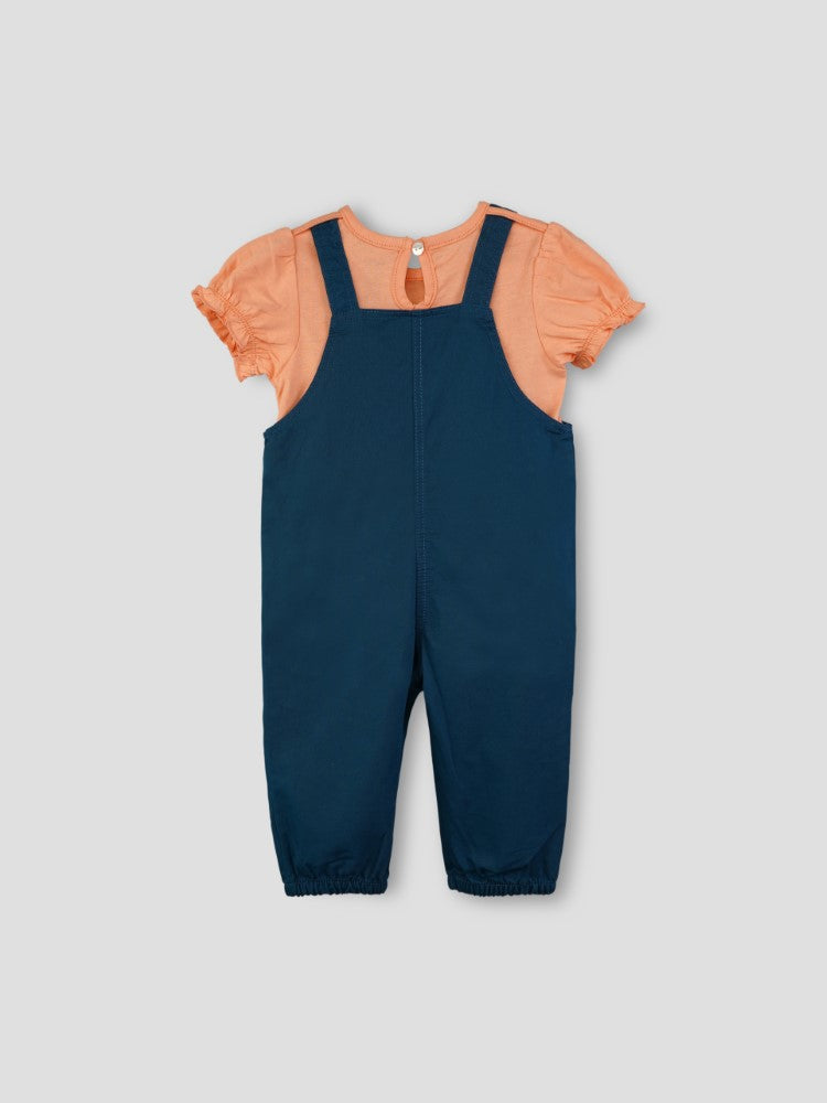 Popees Half Sleeve, Shoulder Strap Dungaree Set(1-8 Years) for Girls - Image 2