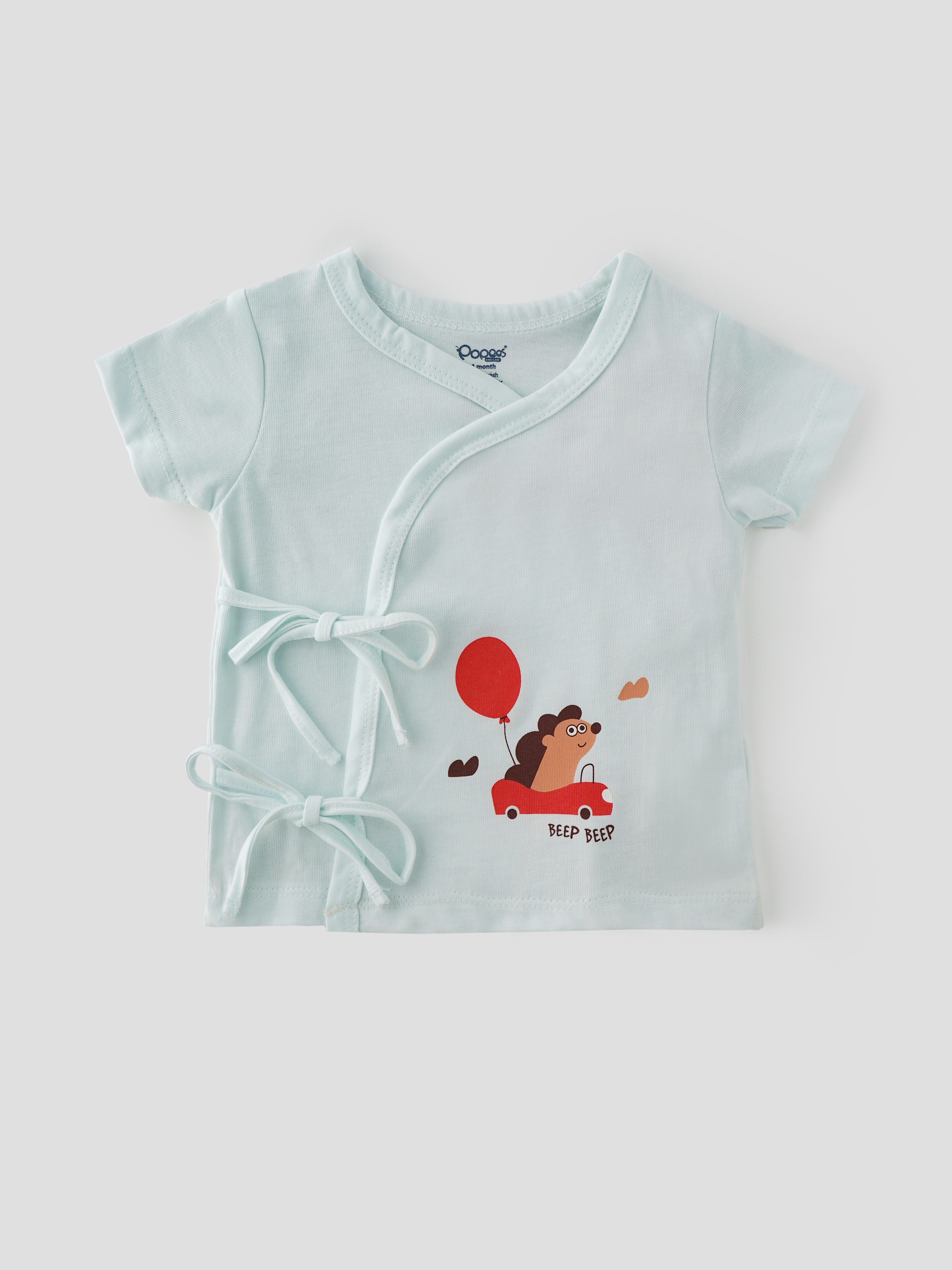Popees Side Tie Jhabla Top (0–6 Months) for Newborn Girls - Image 1