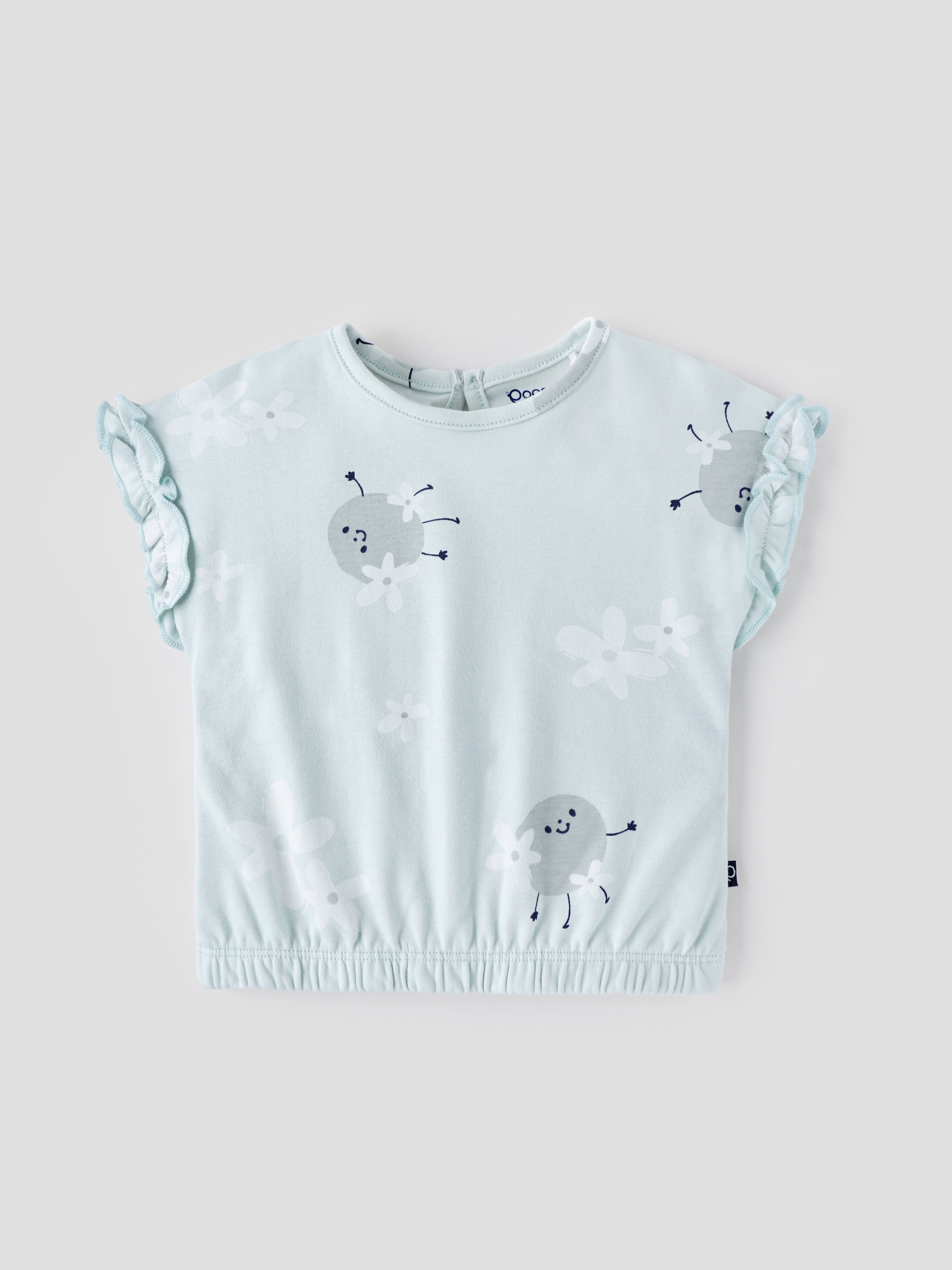 Popees Printed Short Sleeve (3–36 Months) Soft & Stretchy Top for Baby Girls - Image 1
