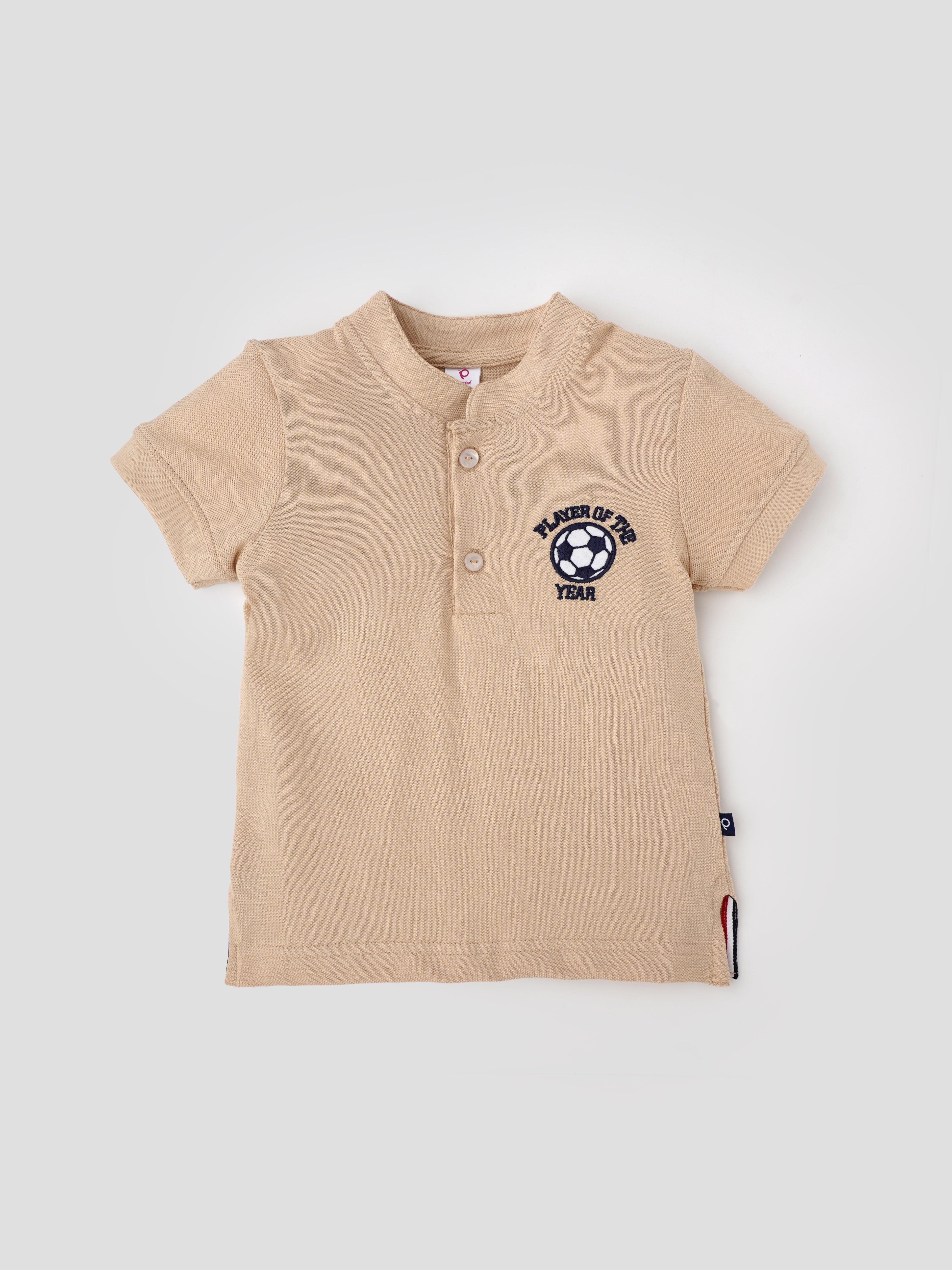 Popees Half Sleeve Polo T-shirt with Football Print (1–8 Years) for Boys - Image 1
