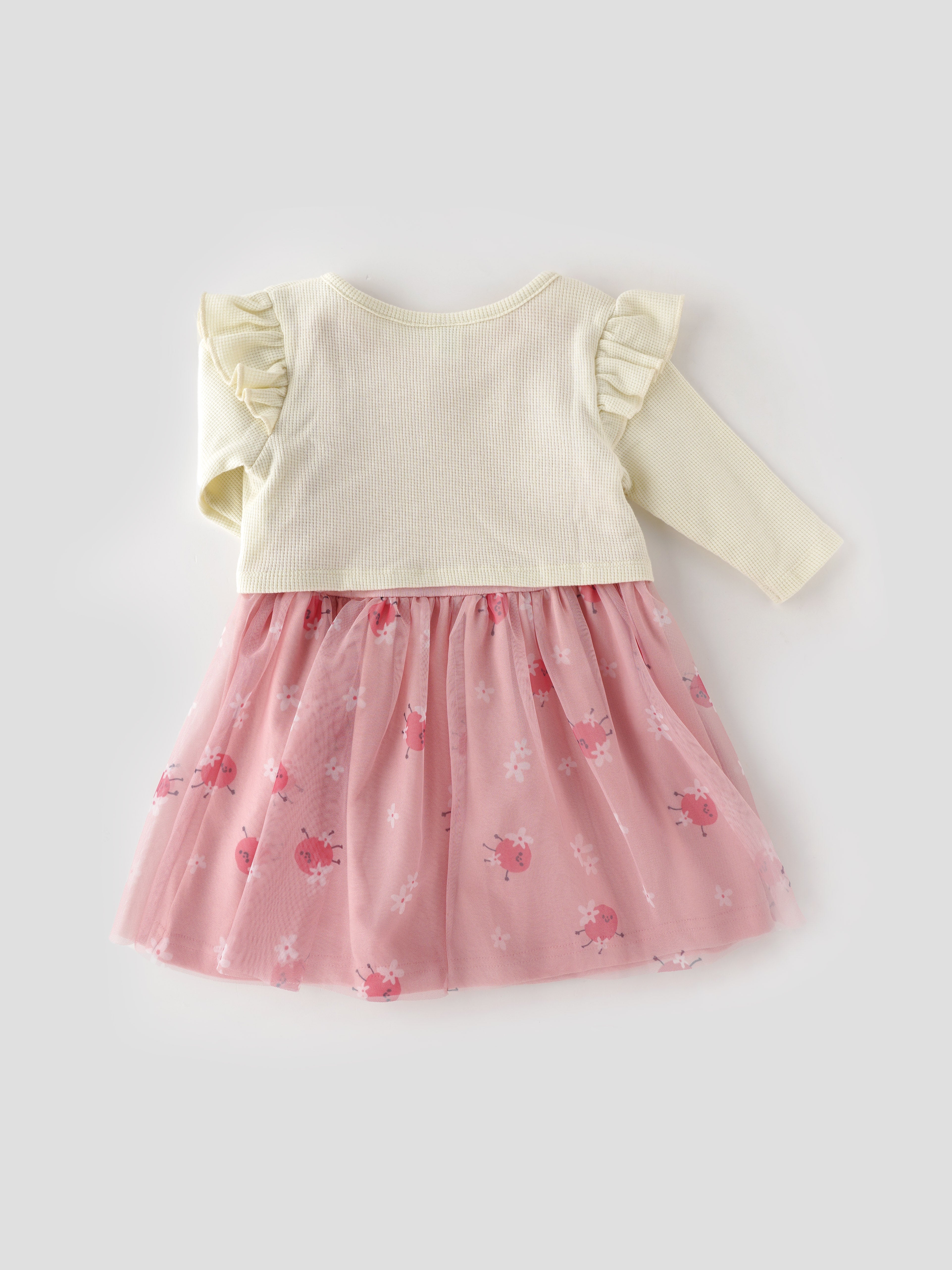 Popees Fashionable Printed Dress With Waffle Shrug Set (1-8 Years) for Girls - Image 2