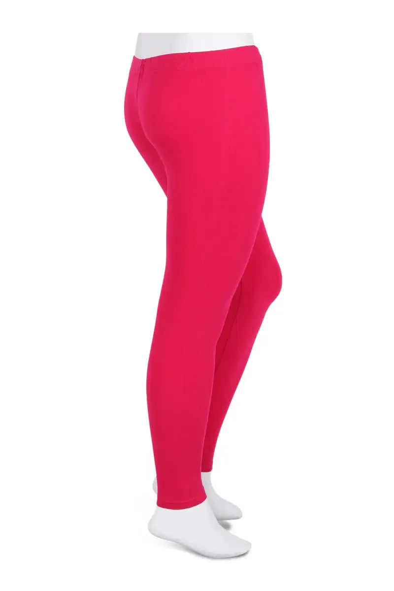 Girl's Cotton Lycra Ankle Length Leggings - Pink - View 3