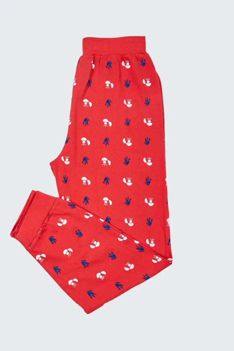 Girl's Cotton Hosiery Printed Track Pant - Orange - View 2