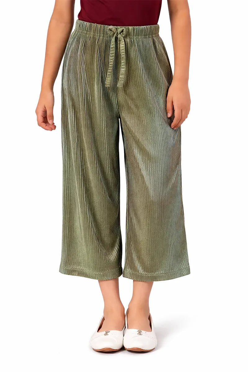 Girl's Nylon Solid Palazzos - Multicolor - View 1