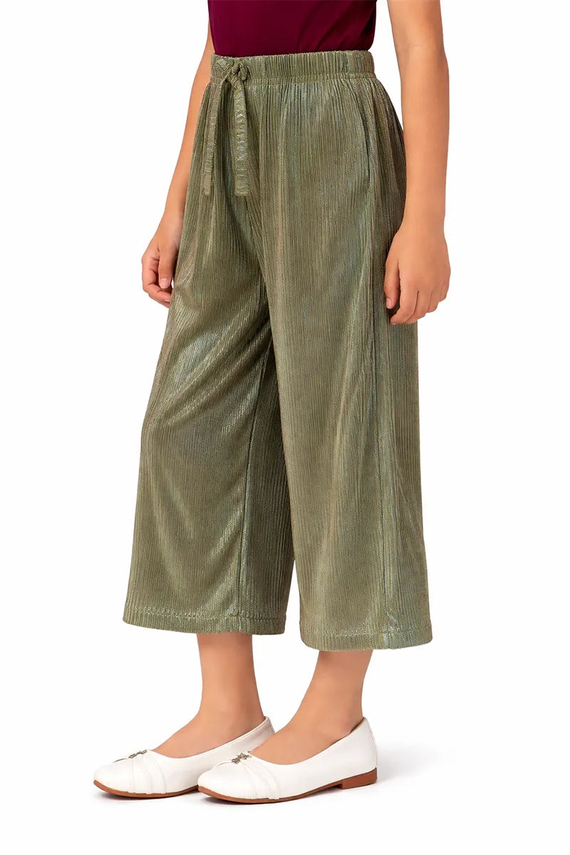 Girl's Nylon Solid Palazzos - Multicolor - View 2