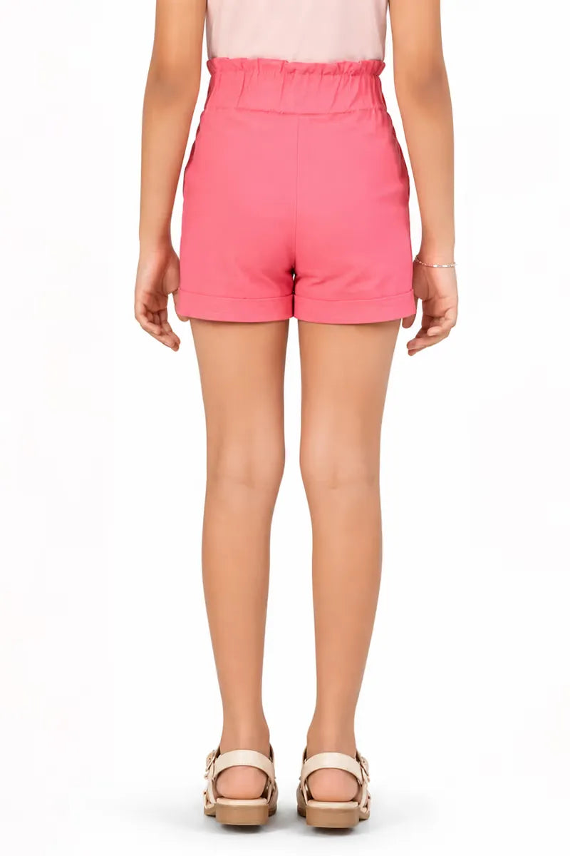 Girl's Spandex Solid Shorts - Pink - View 11