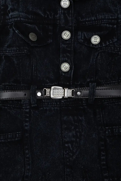 Denim Dress for Baby Girl - Black - View 2