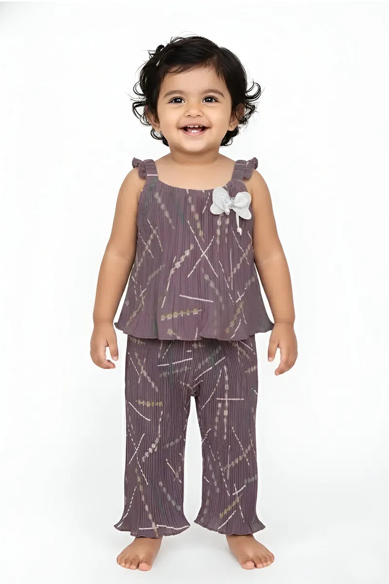 Baby Girl's Printed Jumpsuit - Mauve - View 8