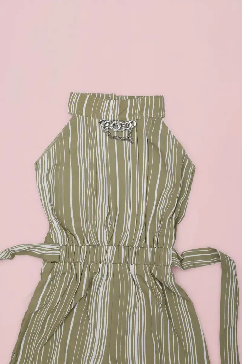 Jumpsuit with Sling Bag for Baby Girl - Olive - View 10