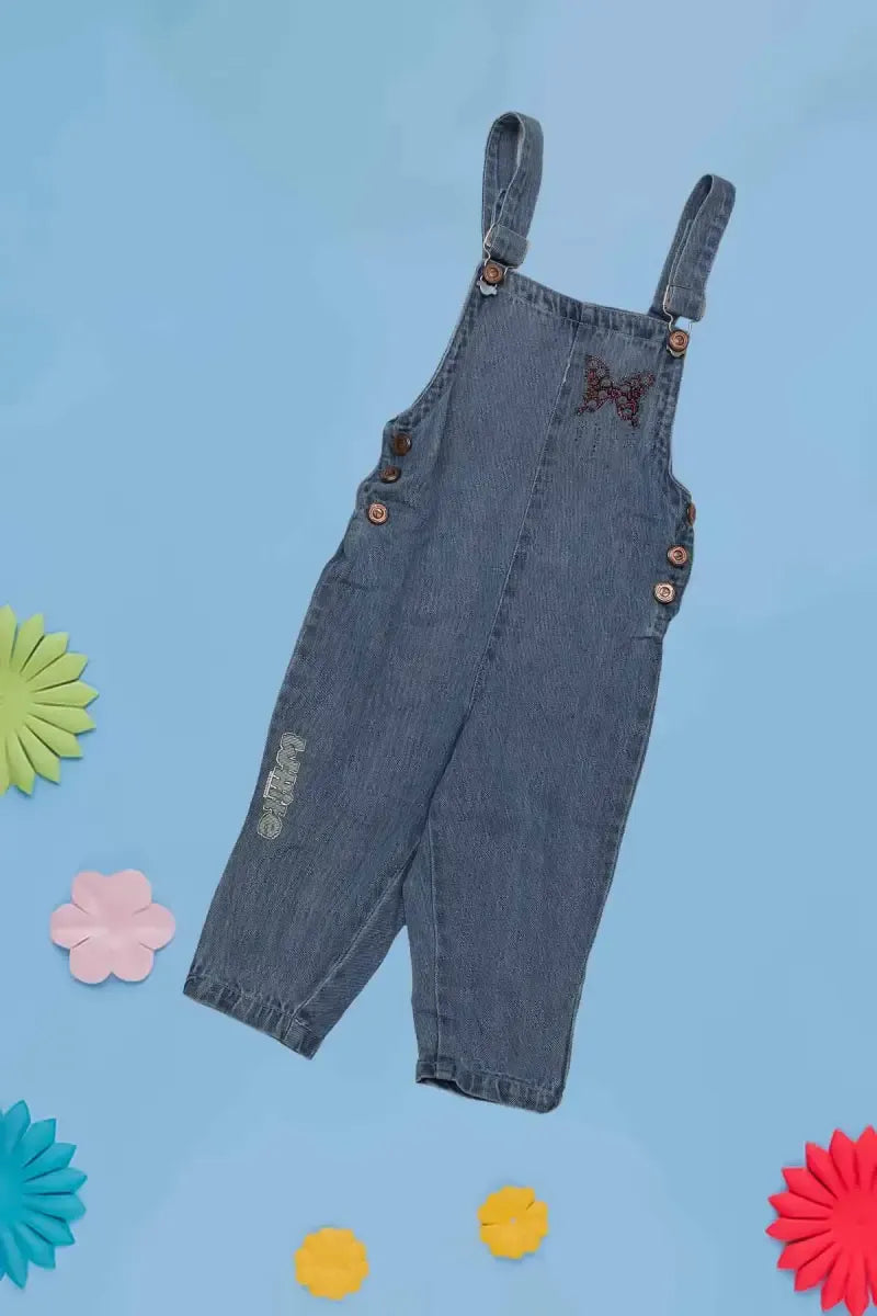 Corduroy T-Shirt with Dungaree for Just Born Girl (2-Piece Set) - Black - View 2