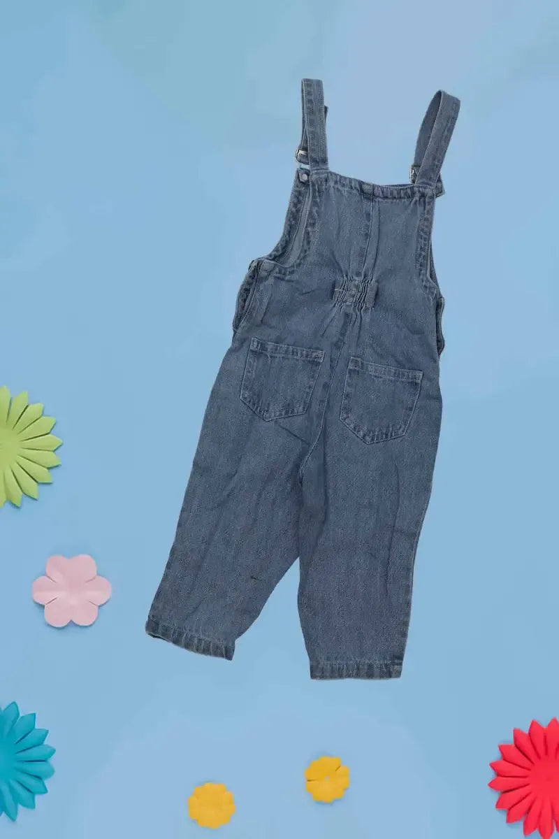 Corduroy T-Shirt with Dungaree for Just Born Girl (2-Piece Set) - Black - View 3