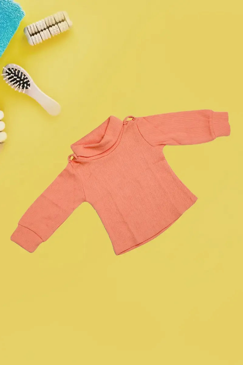Corduroy T-Shirt with Dungaree for Just Born Girl (2-Piece Set) - Peach - View 7