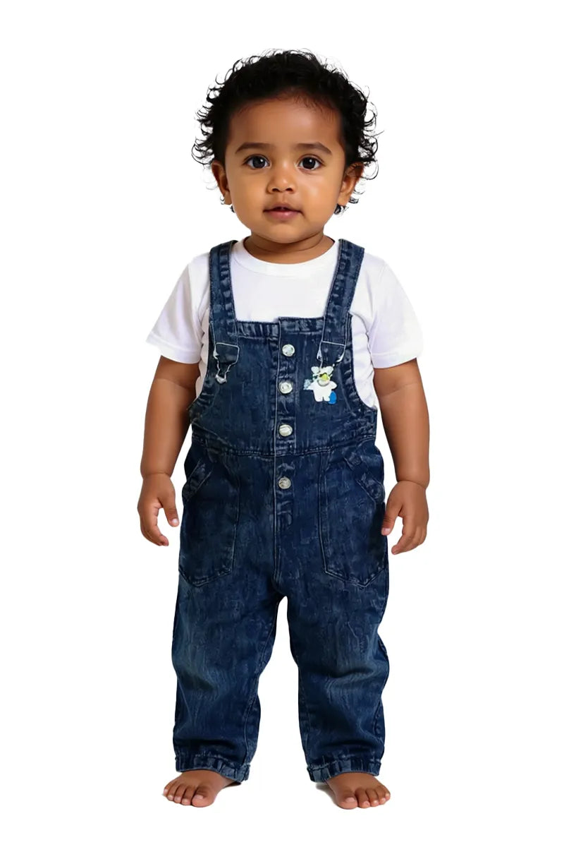 Just Born Girl's T-Shirt with Dungaree Set - Blue - View 6
