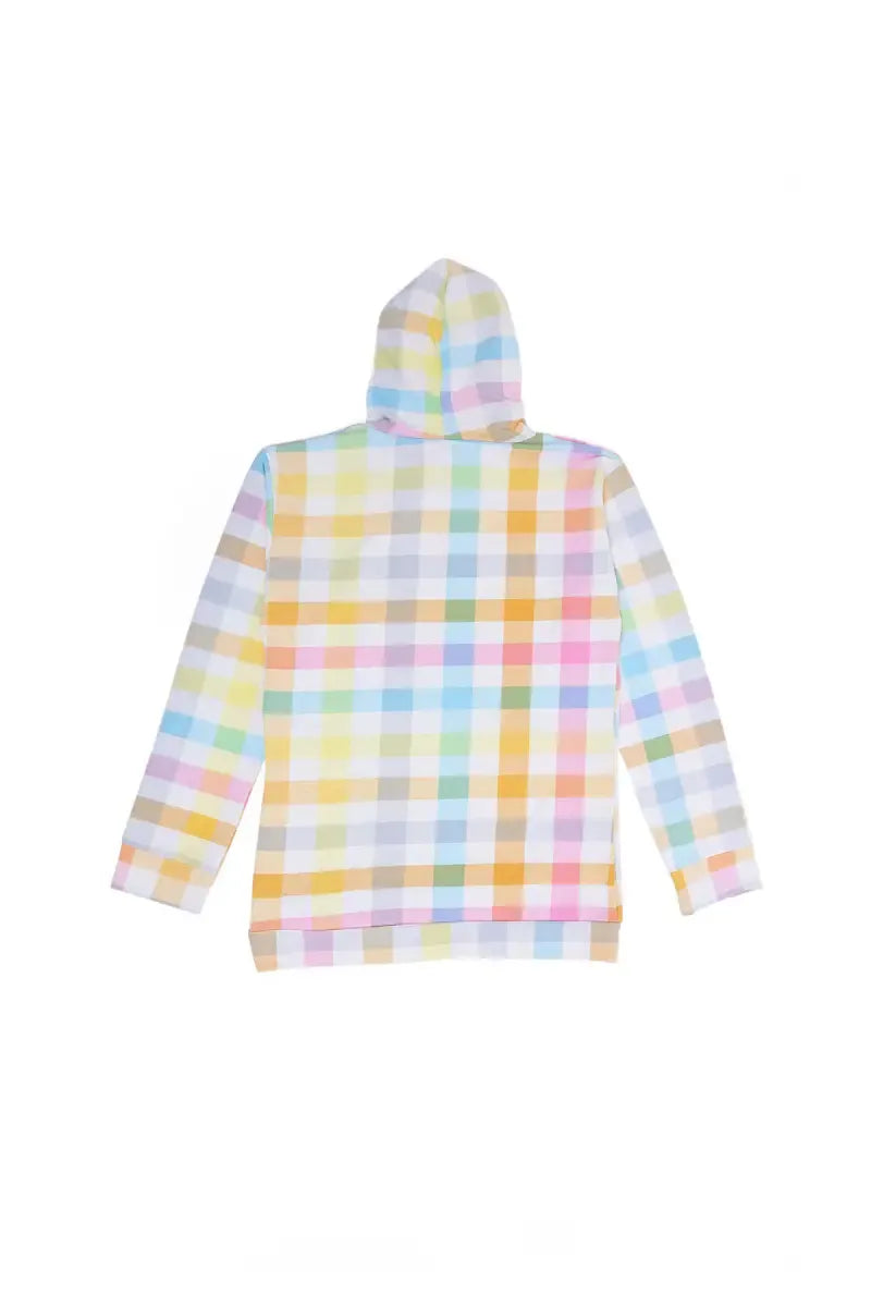 Polyester Checked Hoodie for Girls - Yellow - View 7