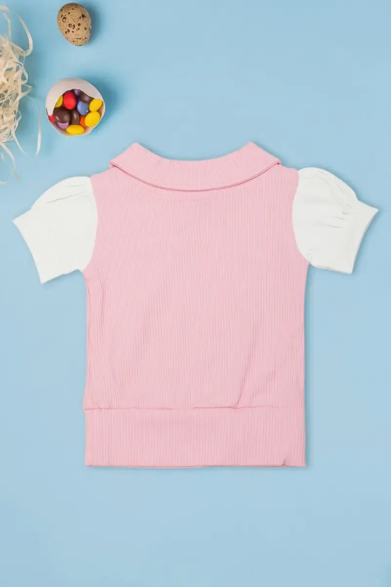 Corduroy Top for Just Born Baby Girl - Baby Pink - View 2