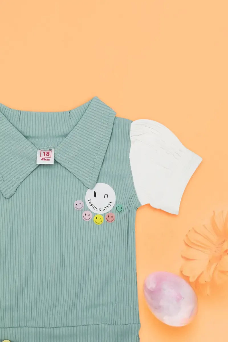 Corduroy Top for Just Born Baby Girl - Grey - View 11