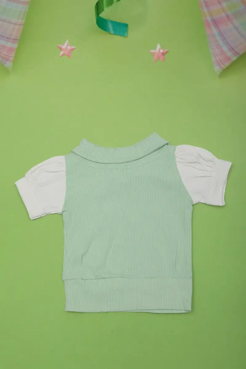 Corduroy Top for Just Born Baby Girl - Light Grey - View 14