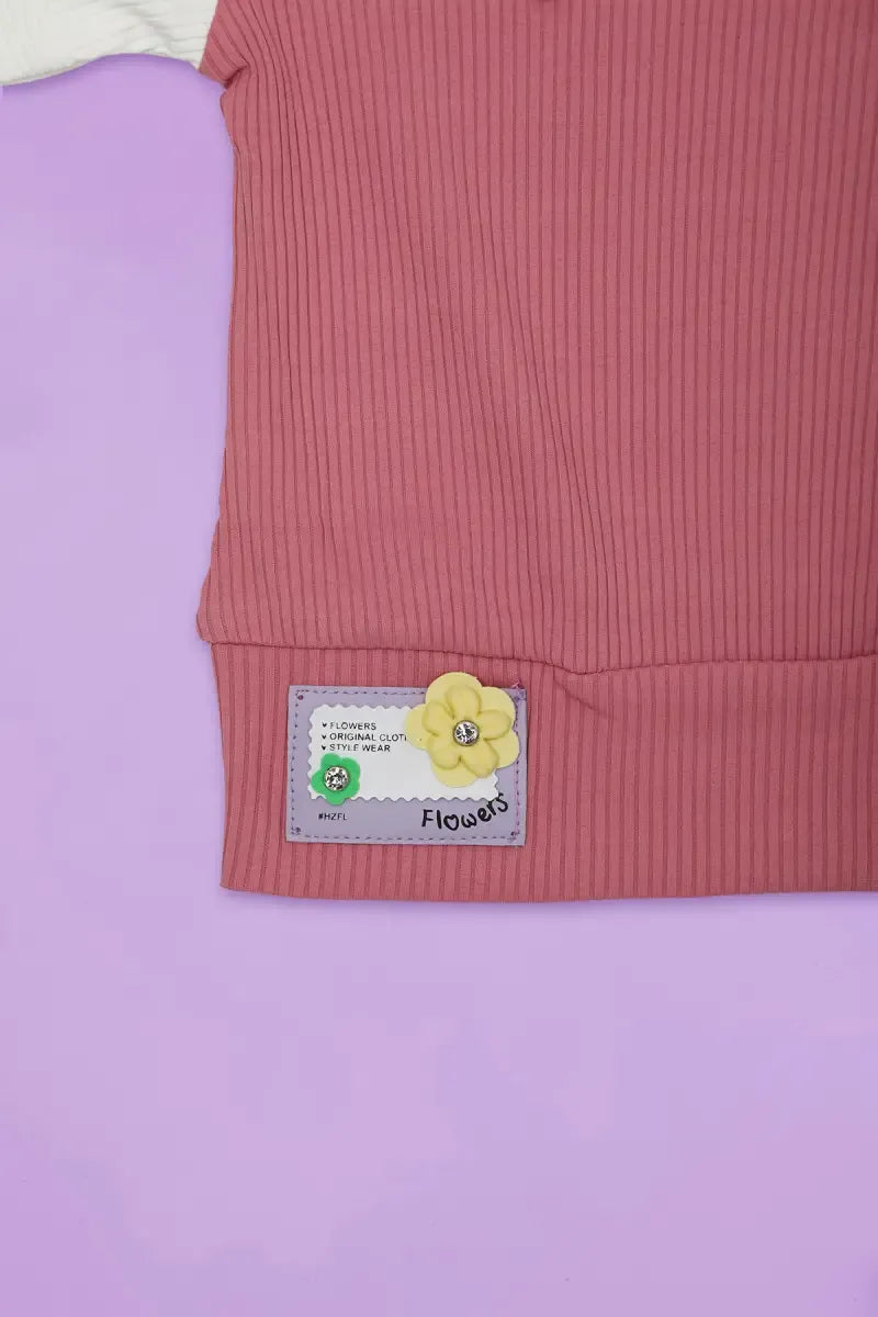 Corduroy Top for Just Born Baby Girl - Pink - View 27