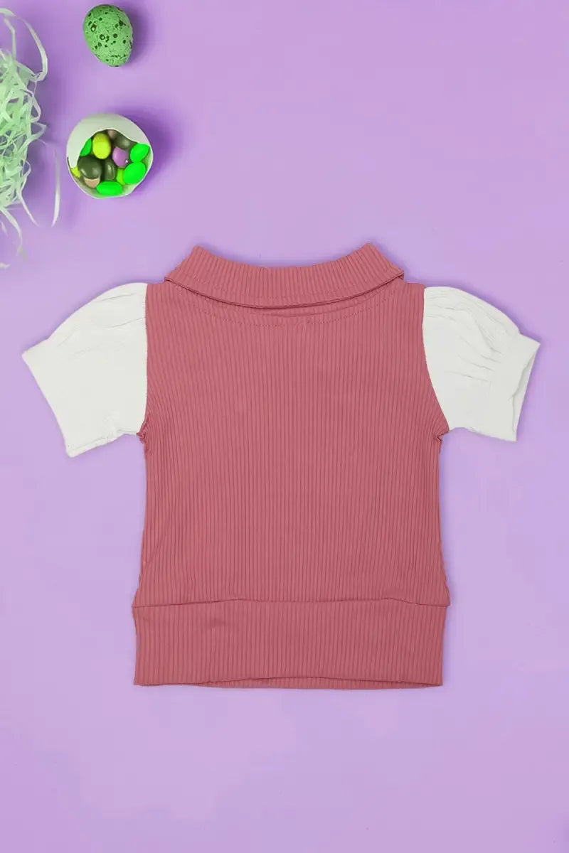 Corduroy Top for Just Born Baby Girl - Pink - View 28