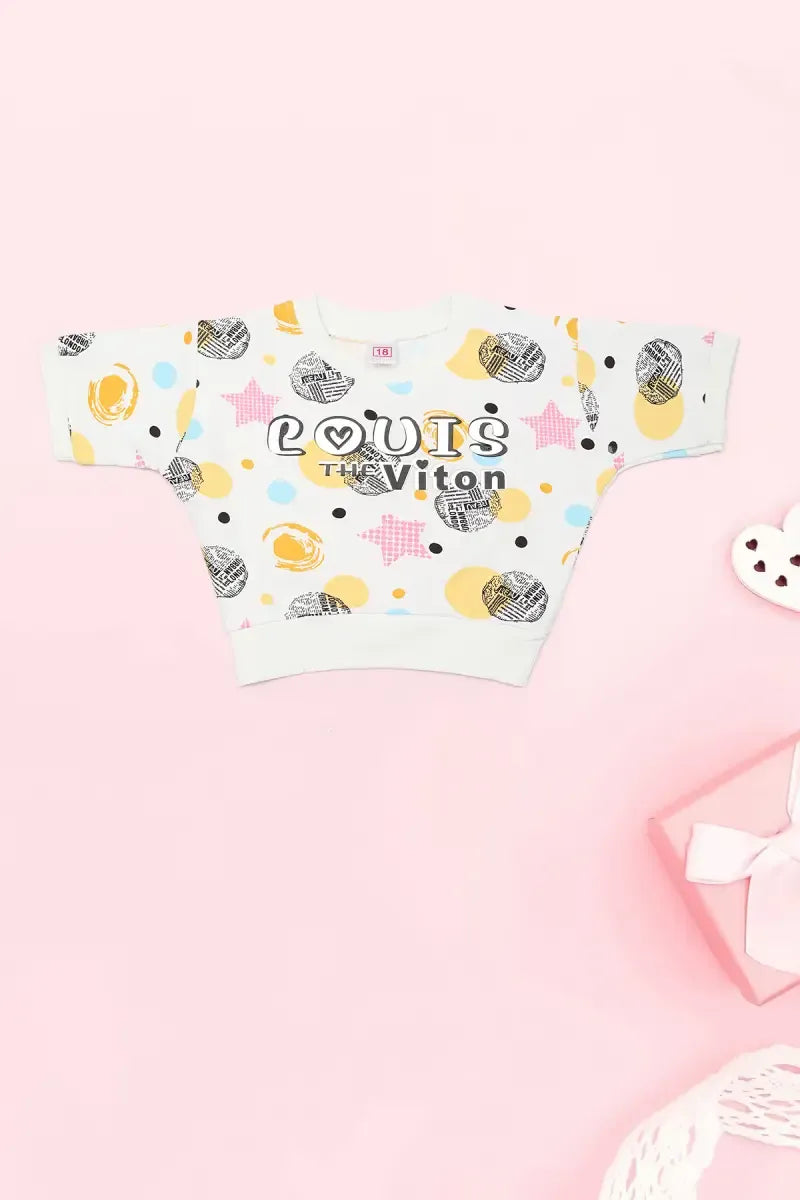 Just Born Baby Girl's Printed Top - Yellow - View 7