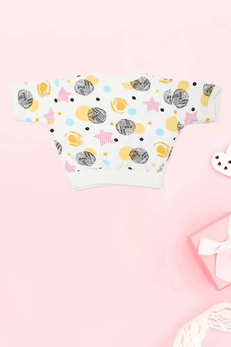 Just Born Baby Girl's Printed Top - Yellow - View 8