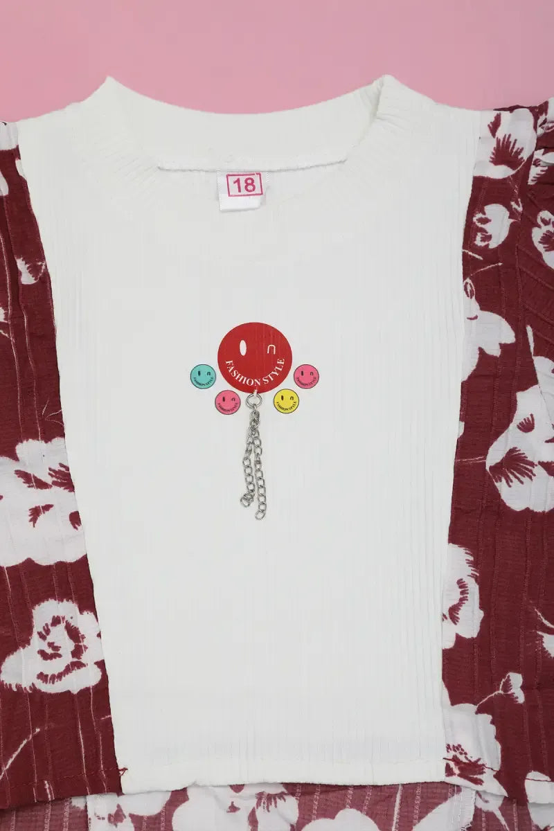 Baby Girl's Floral Printed Top - Mauve - View 3