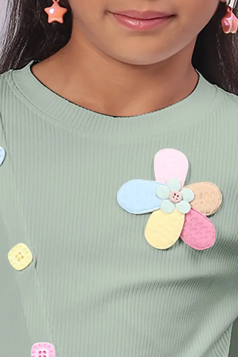 Girl's Corduroy Solid Top - Light Grey - View 10