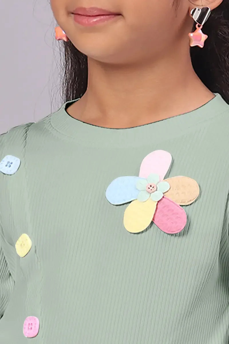 Girl's Corduroy Solid Top - Light Grey - View 11