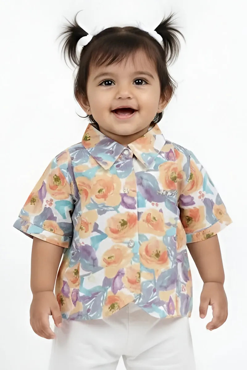 Printed Top for Baby Girl - Multicolor - View 1