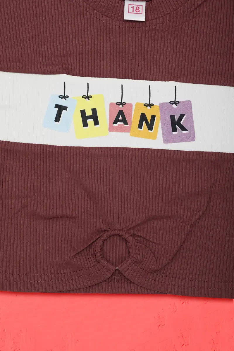 Baby Girl's Printed T-Shirt - Burgundy - View 3