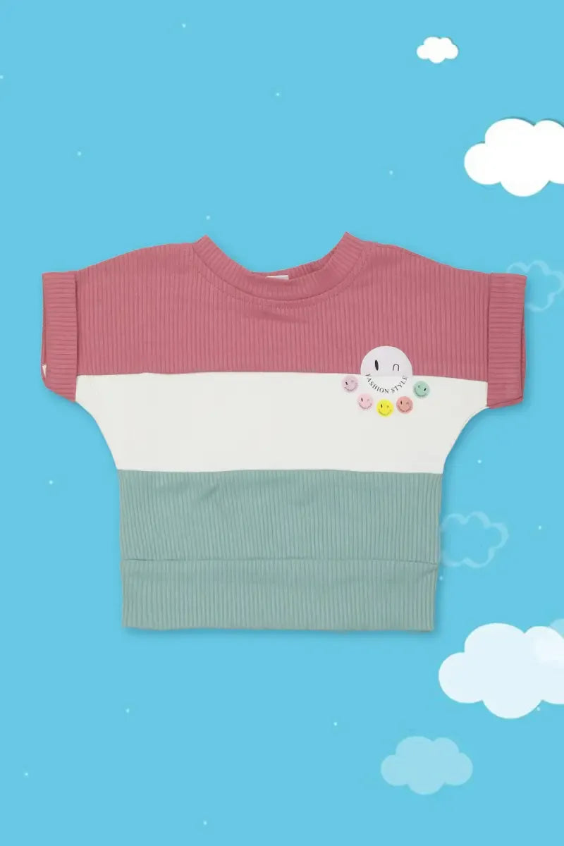 Corduroy Printed Top for Baby Girl - Pink & Grey - View 16