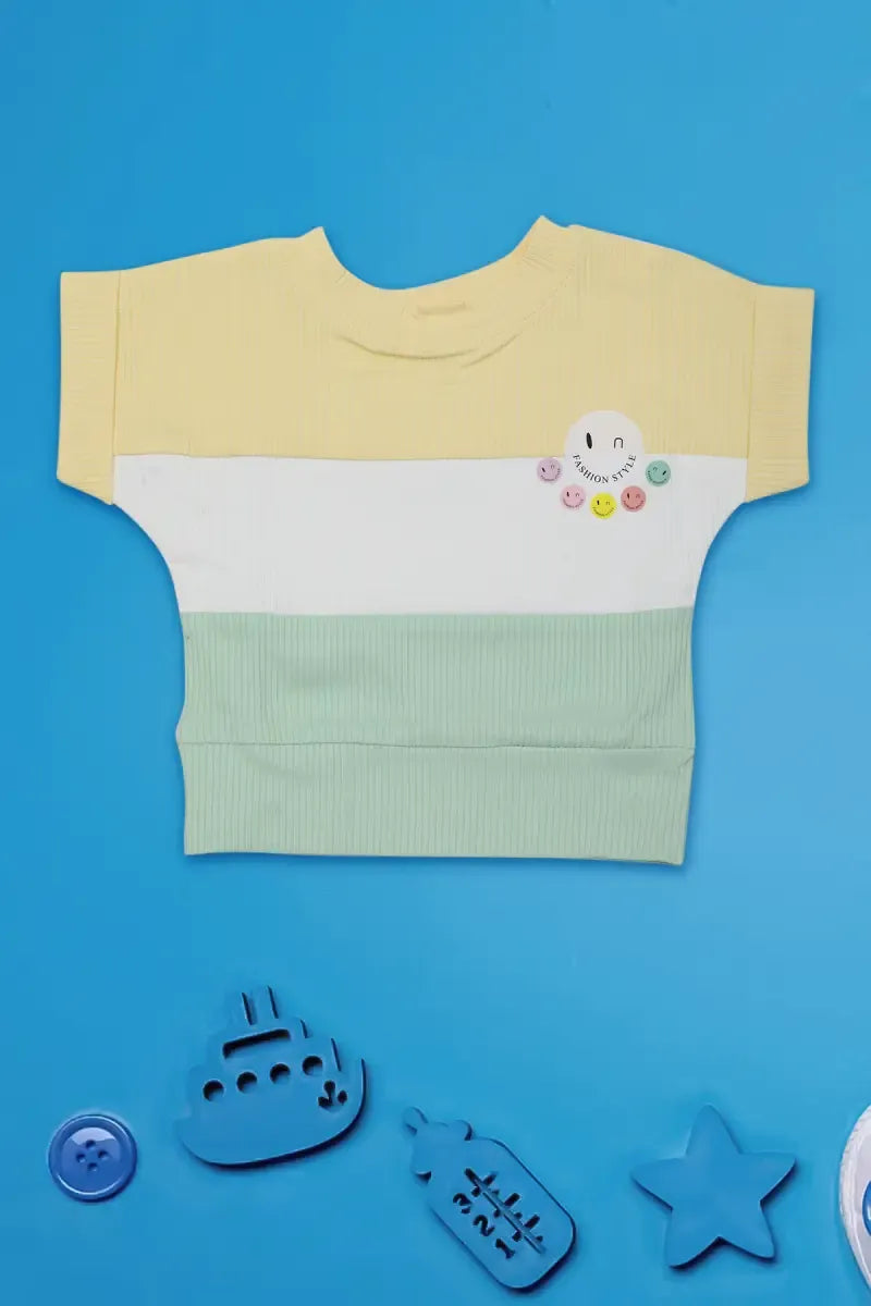 Corduroy Printed Top for Baby Girl - Yellow & Light Grey - View 22