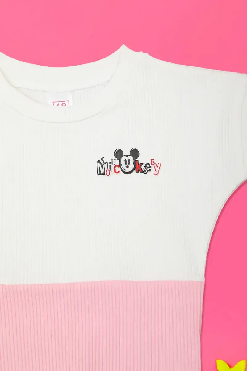 Baby Girl's Corduroy Printed Top - Baby Pink - View 3