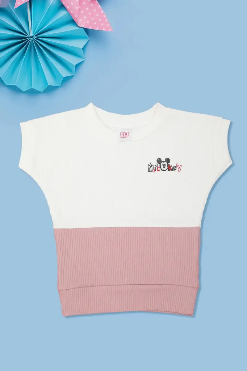 Baby Girl's Corduroy Printed Top - Dusty Pink - View 7