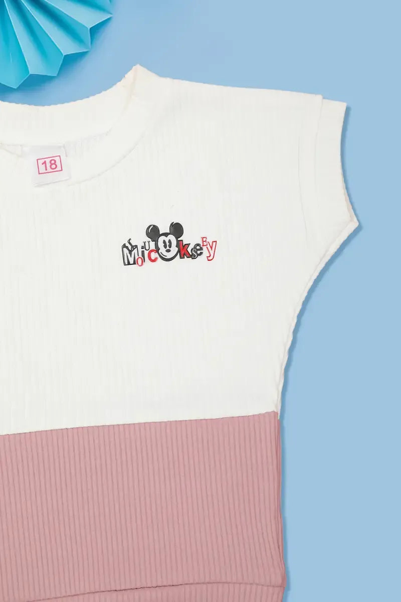 Baby Girl's Corduroy Printed Top - Dusty Pink - View 9