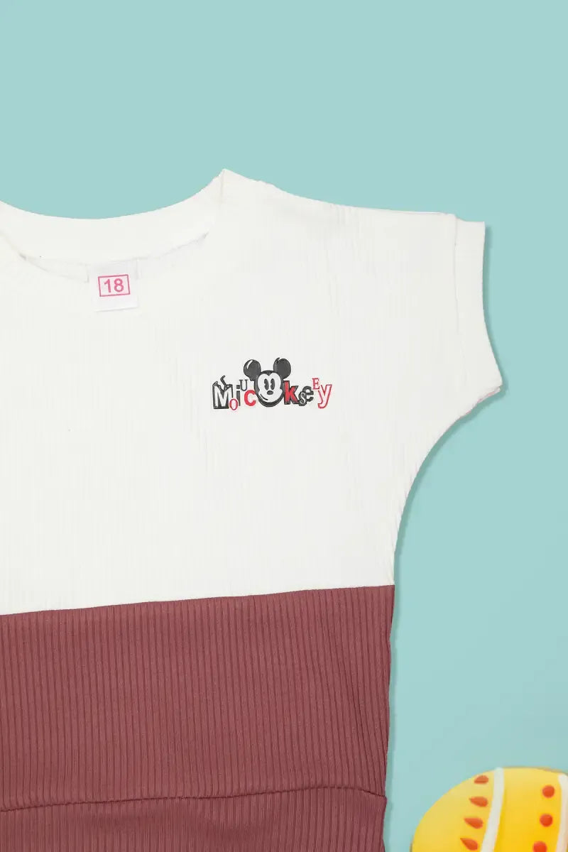 Baby Girl's Corduroy Printed Top - Mauve - View 18