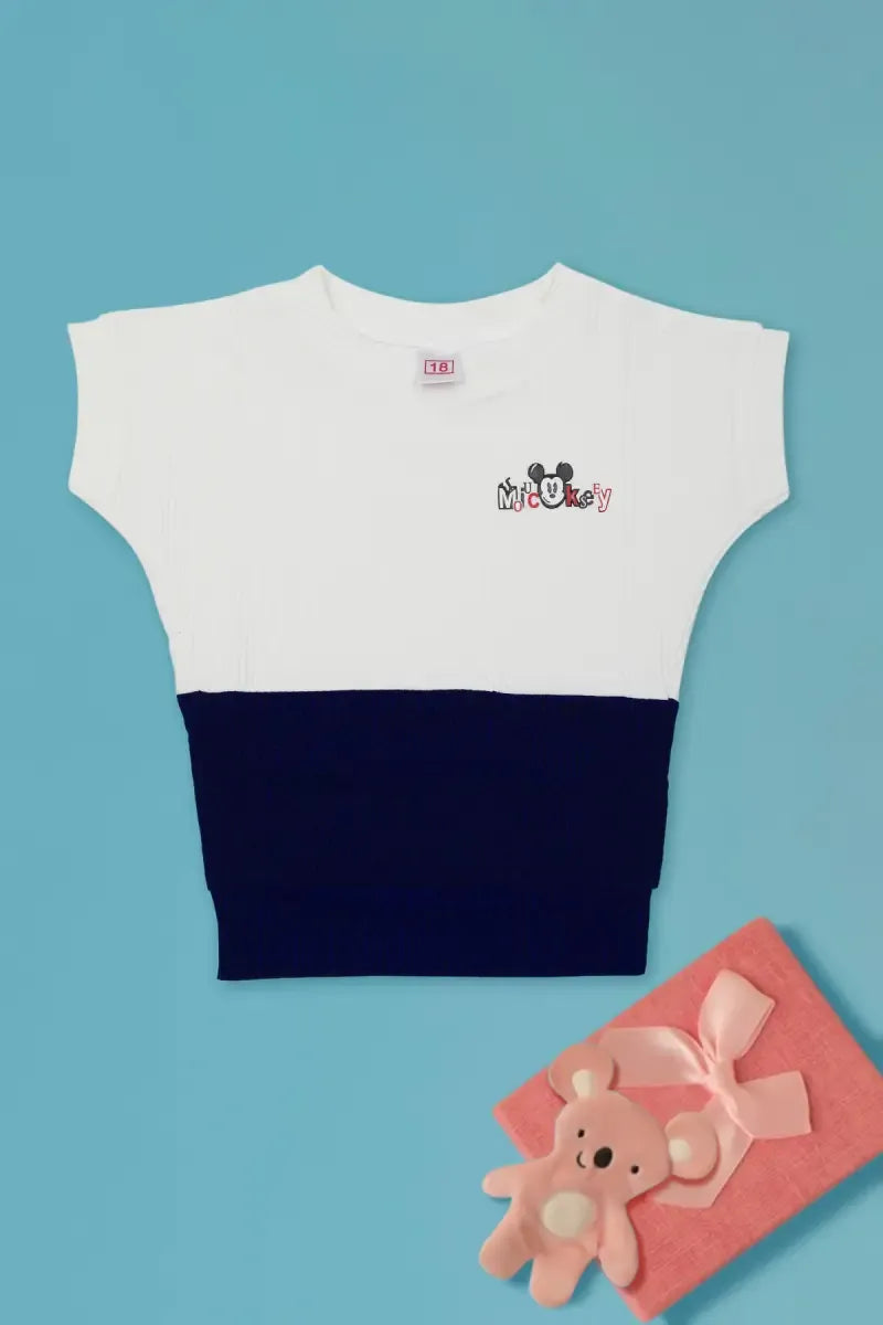 Baby Girl's Corduroy Printed Top - Navy Blue - View 19
