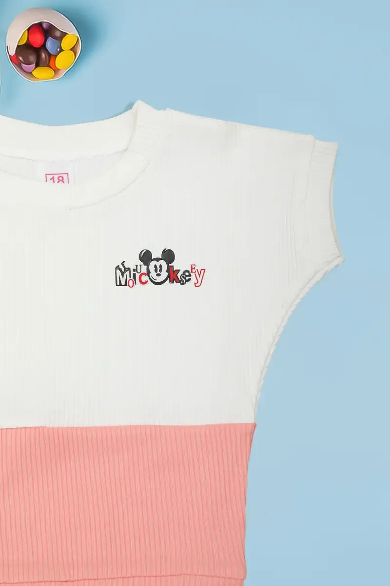 Baby Girl's Corduroy Printed Top - Peach - View 24