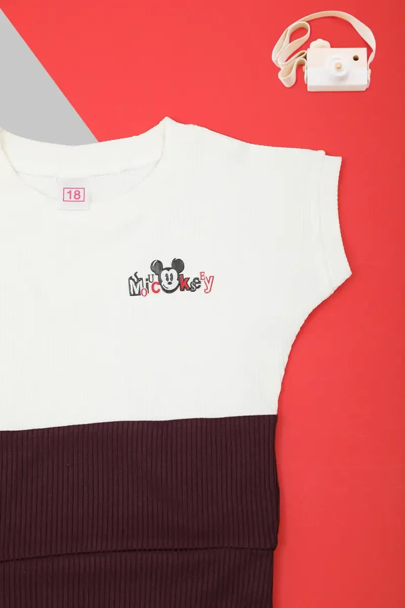 Baby Girl's Corduroy Printed Top - Wine - View 33