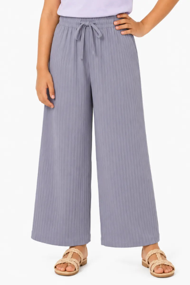 Girl's Lycra Solid Palazzos - Grey - View 17