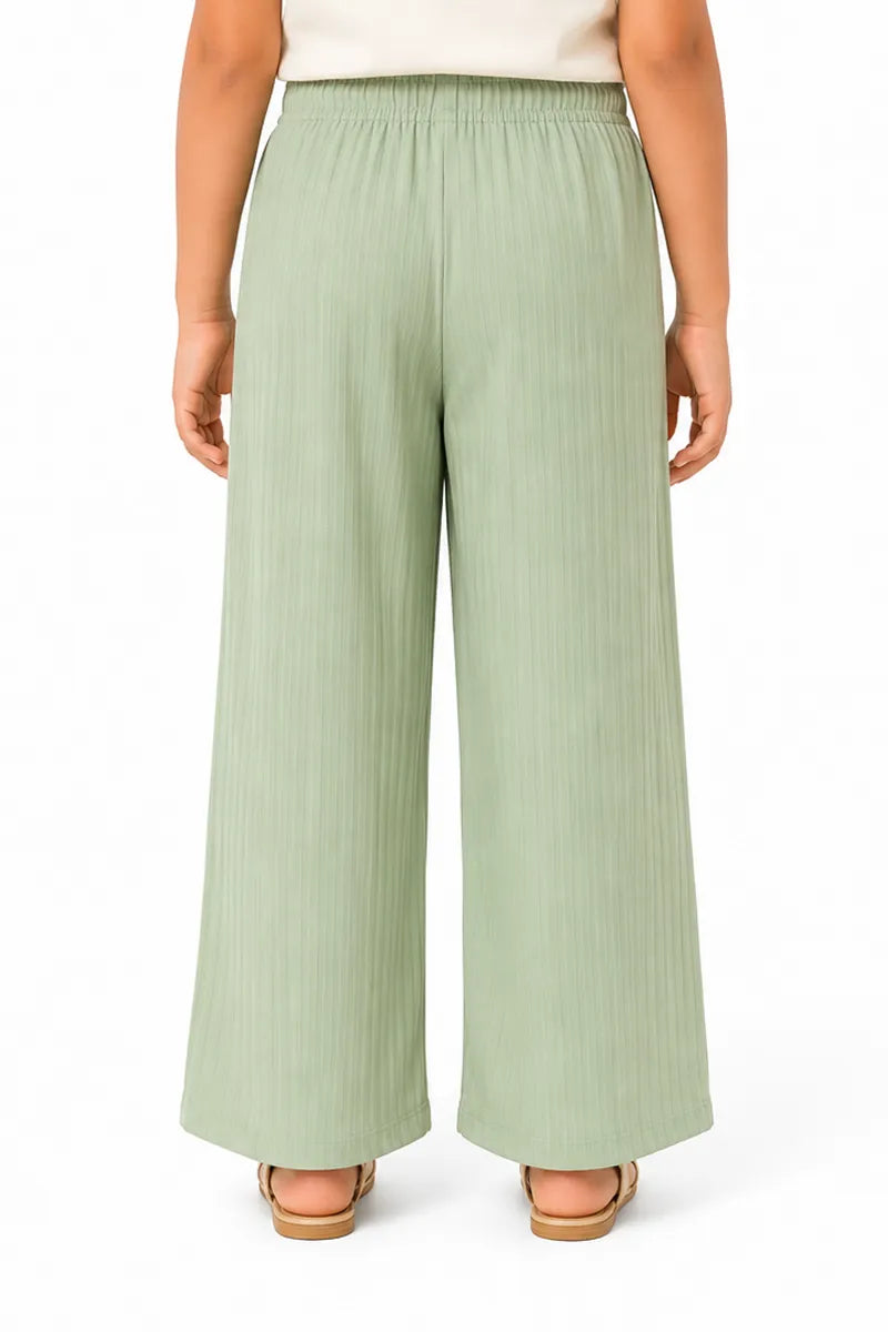 Girl's Lycra Solid Palazzos - Light Grey - View 23