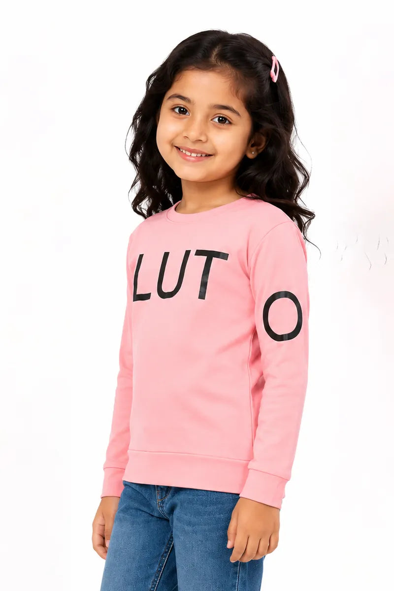 Cotton Blend Printed T-Shirt for Girl - Peach - View 2