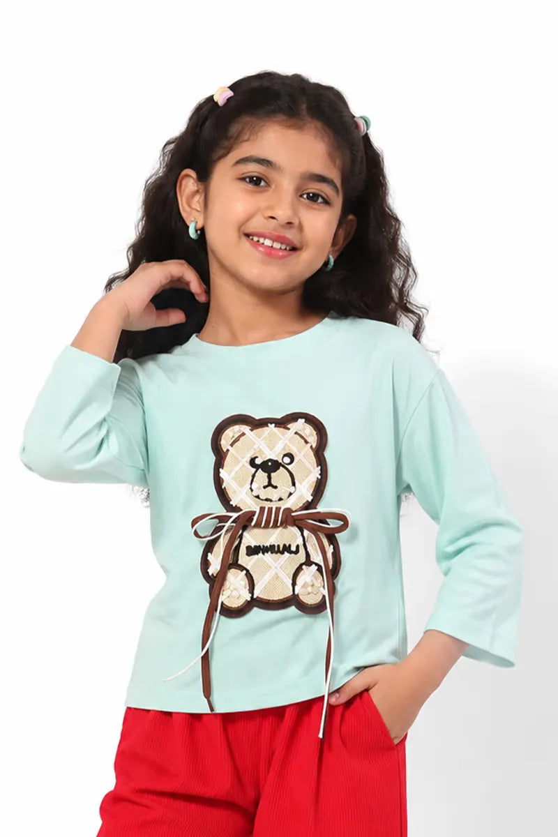 Lycra Solid T-Shirt for Girl - Grey - View 9