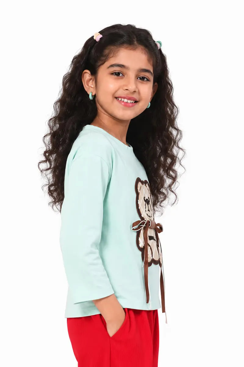 Lycra Solid T-Shirt for Girl - Grey - View 10