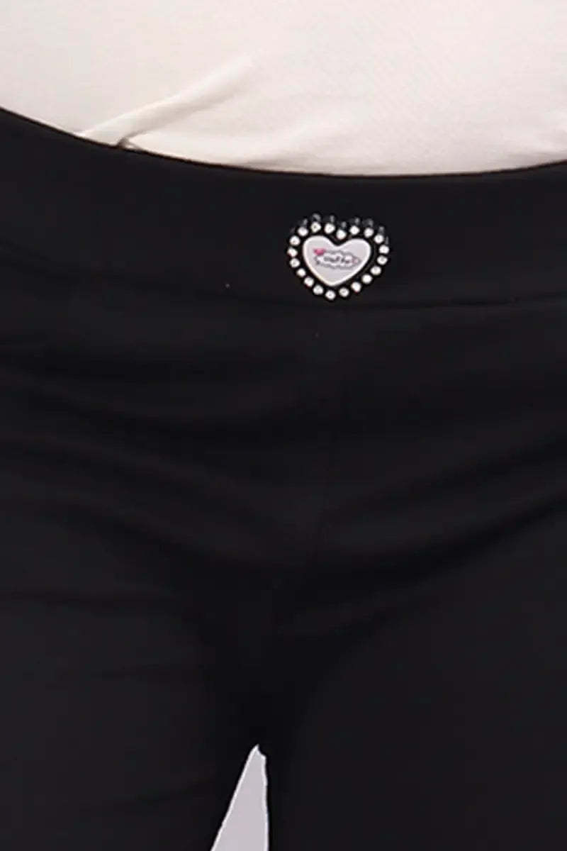 Girl's Lycra Solid Pant - Black - View 4