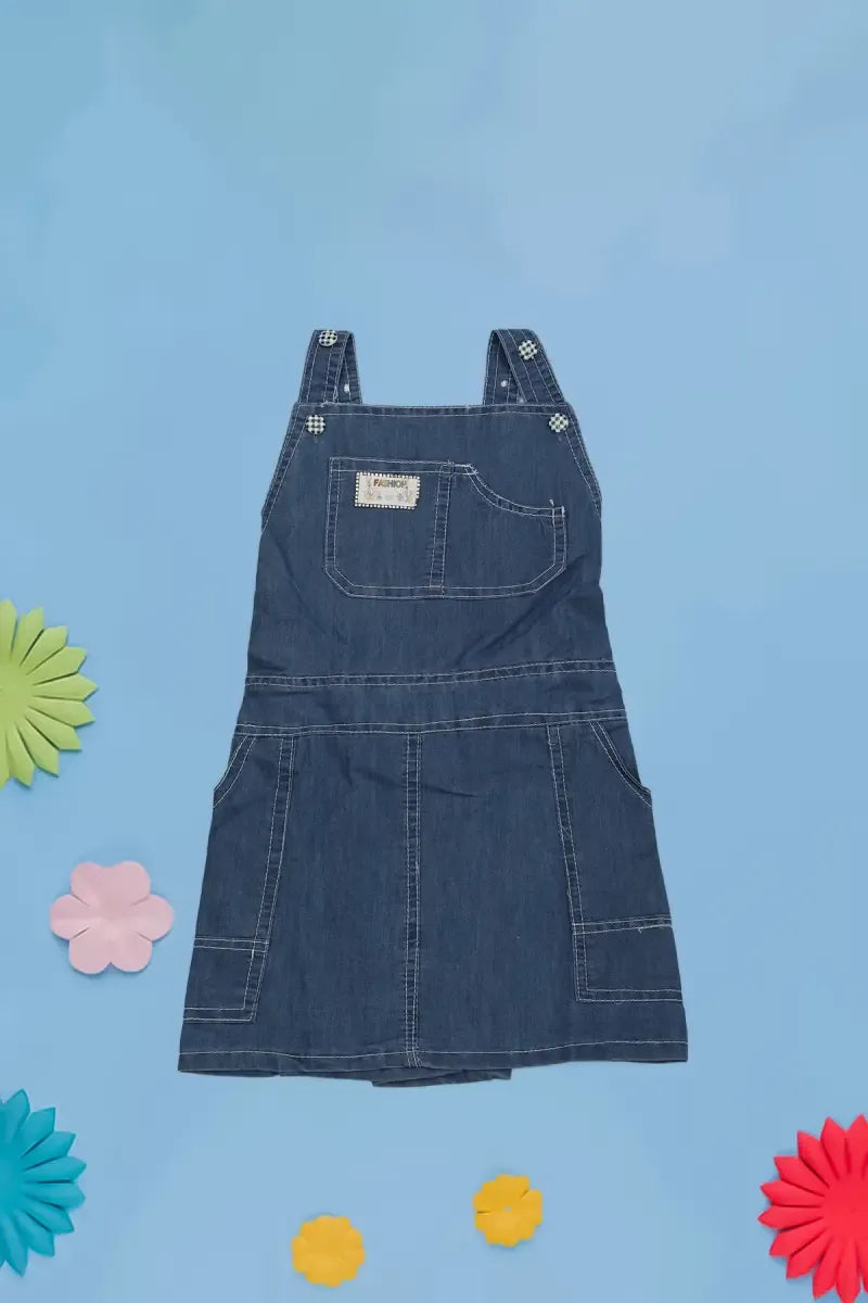 T-Shirt with Pinafore for Baby Girl - Blue - View 3