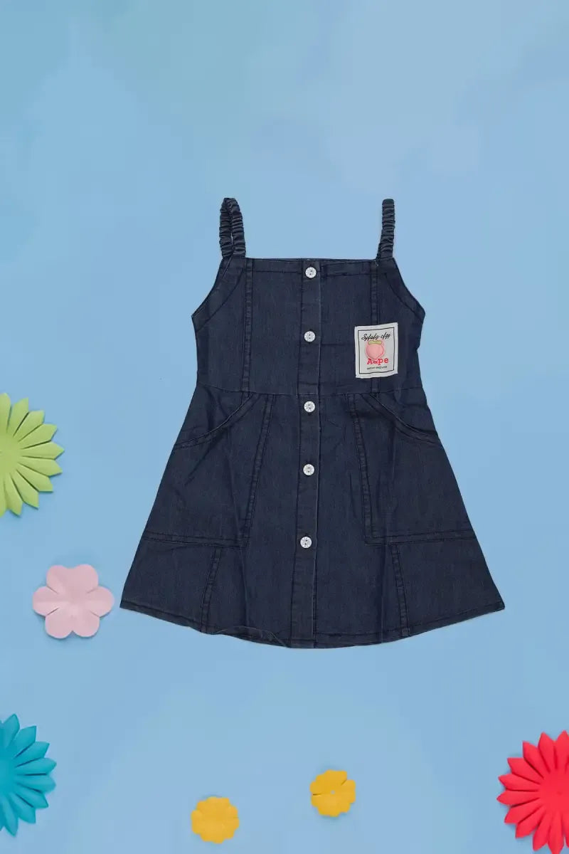 Just Born Girl's Solid T-Shirt with Pinafore Set - Dark Blue - View 9