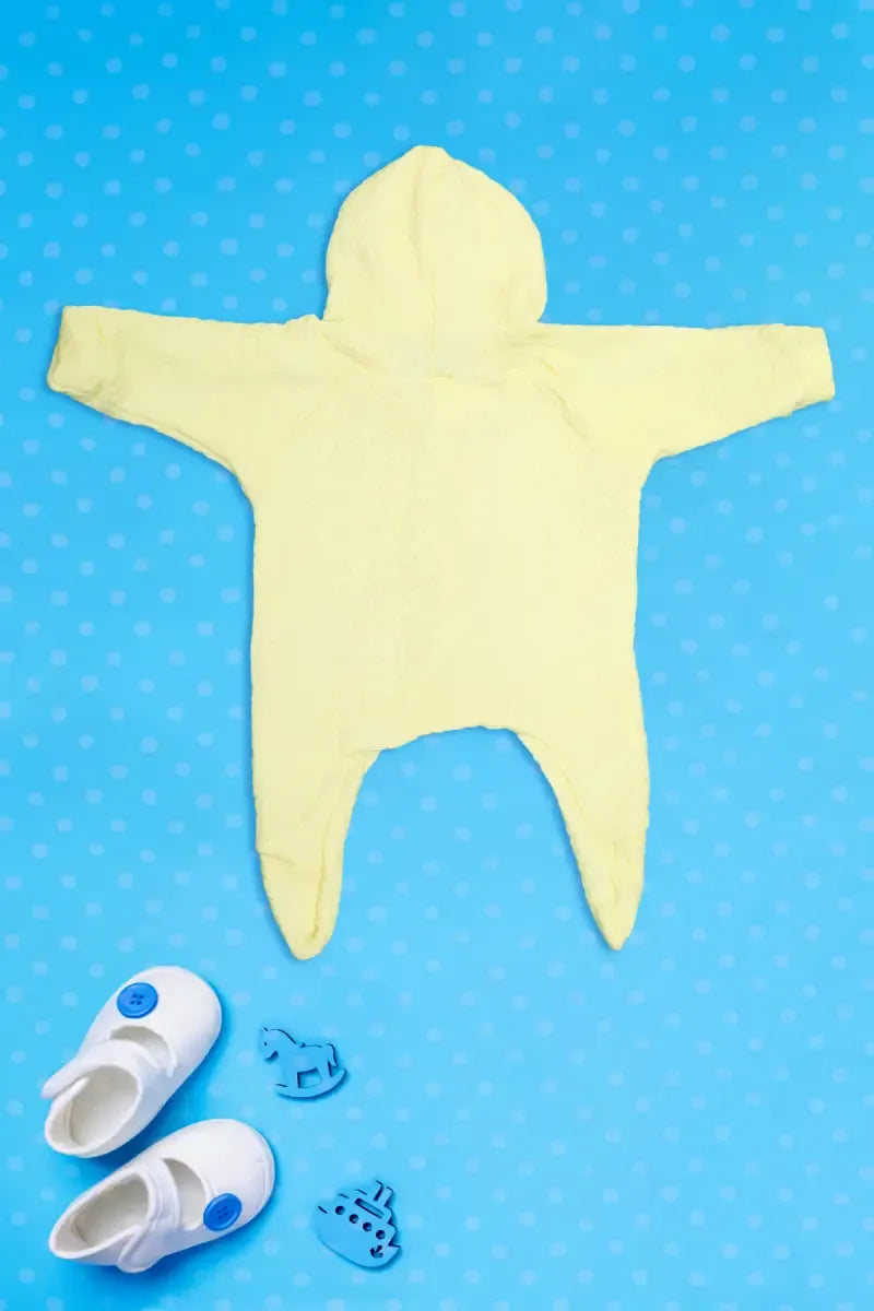 Woolen Sleepsuit for New Born Baby - Yellow - View 16